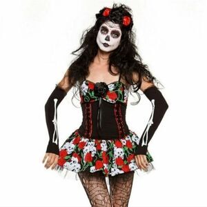 Hot Topic Black and Red Skull Dress